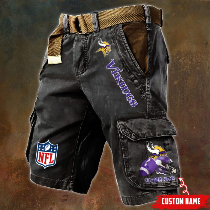 Minnesota Vikings NFL Football Custom Name Pocket Print Cargo Shorts V2 Perfect Gift For Fans MCS1251