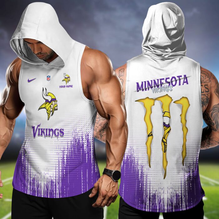 Minnesota Vikings NFL Hoodie Tank Top Workout Outfit WHT1180