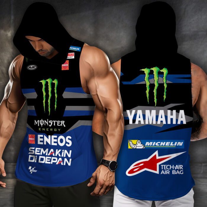 Monster Energy Yamaha MotoGP Men Workout Hoodie Tank Tops WHT1537