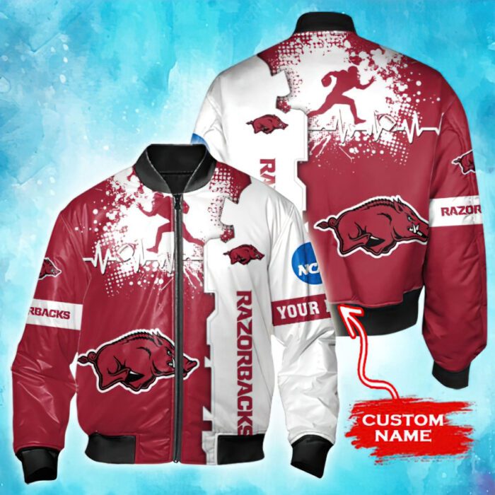 NCAA Arkansas Razorbacks Custom Name Bomber Jacket