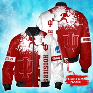 NCAA Indiana Hoosiers Tide Custom Name Bomber Jacket