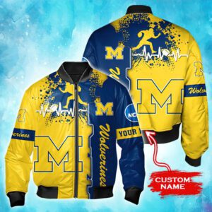 NCAA Michigan Wolverines Custom Name Bomber Jacket