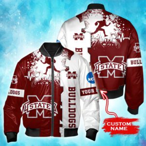 NCAA Mississippi State Bulldogs Tide Custom Name Bomber Jacket