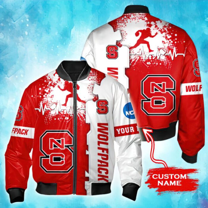 NCAA North Carolina State Wolfpack Tide Custom Name Bomber Jacket