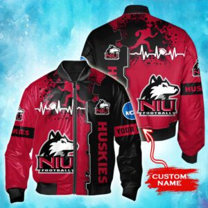 NCAA Northern Illinois Huskies Tide Custom Name Bomber Jacket