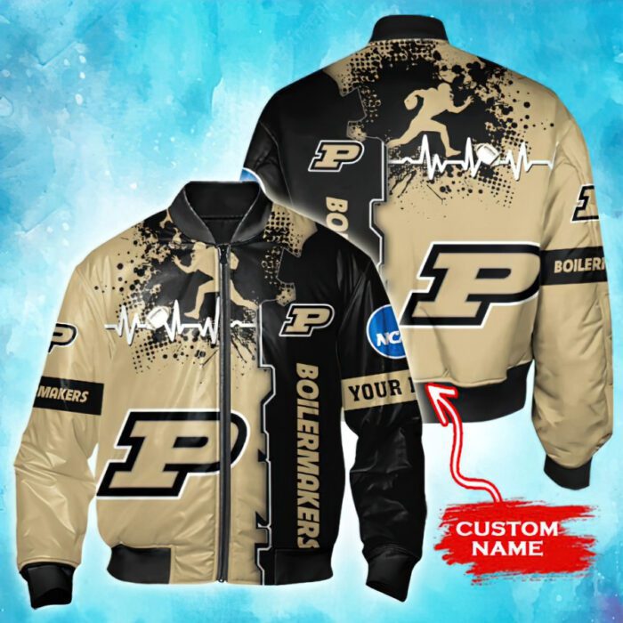 NCAA Purdue Boilermakers Custom Name Bomber Jacket