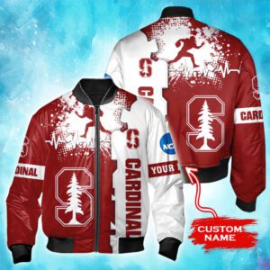 NCAA Stanford Cardinal Tide Custom Name Bomber Jacket