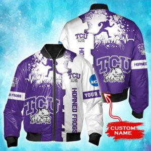 NCAA TCU Horned Frogs Tide Custom Name Bomber Jacket