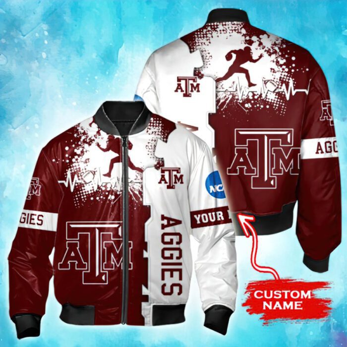 NCAA Texas A&M Aggies Tide Custom Name Bomber Jacket