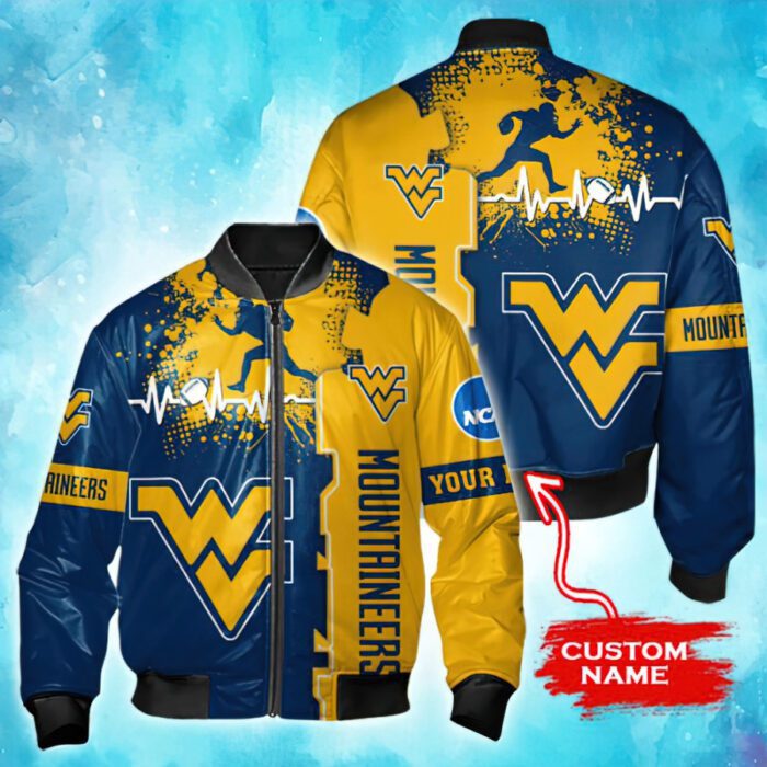 NCAA West Virginia Mountaineers Tide Custom Name Bomber Jacket