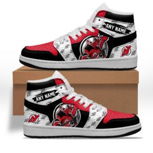 NHL New Jersey Devils Team Mascot Design Jordan High Top Sneakers JD1 Shoes FJD1024