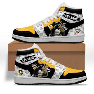 NHL Pittsburgh Penguins Team Mascot Design Jordan High Top Sneakers JD1 Shoes FJD1022
