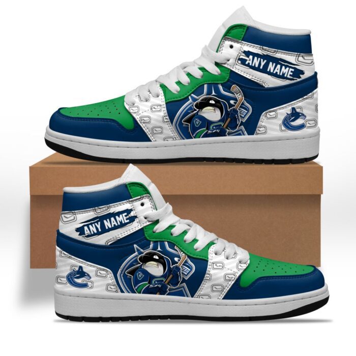 NHL Vancouver Canucks Team Mascot Design Jordan High Top Sneakers JD1 Shoes FJD1014