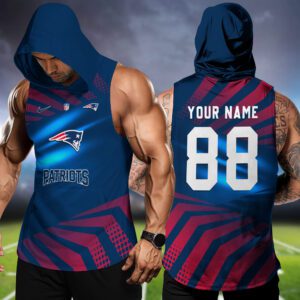 New England Patriots NFL Hoodie Tank Top Workout Outfit WHT1212