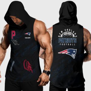 New England Patriots NFL Men Workout Hoodie Tank Tops Custom Name WHT1085