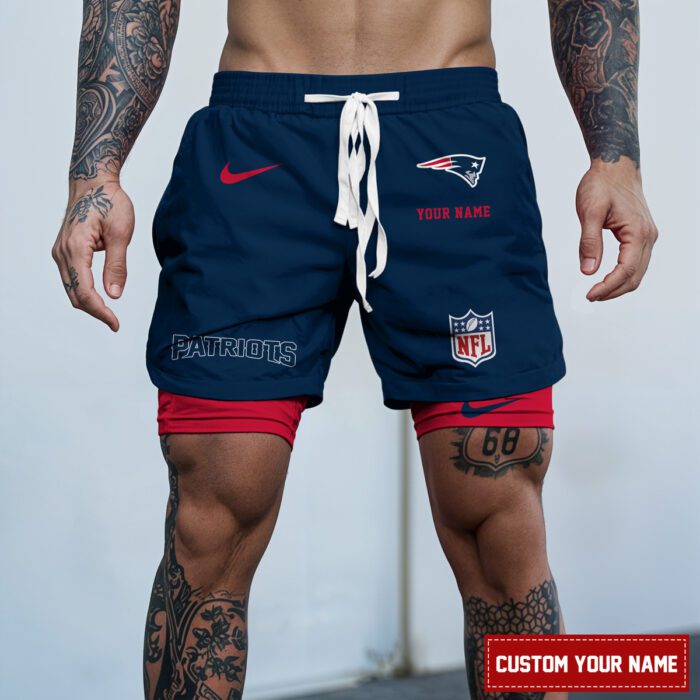 New England Patriots NFL Personalized Double Layer Shorts For Fans WDS1085