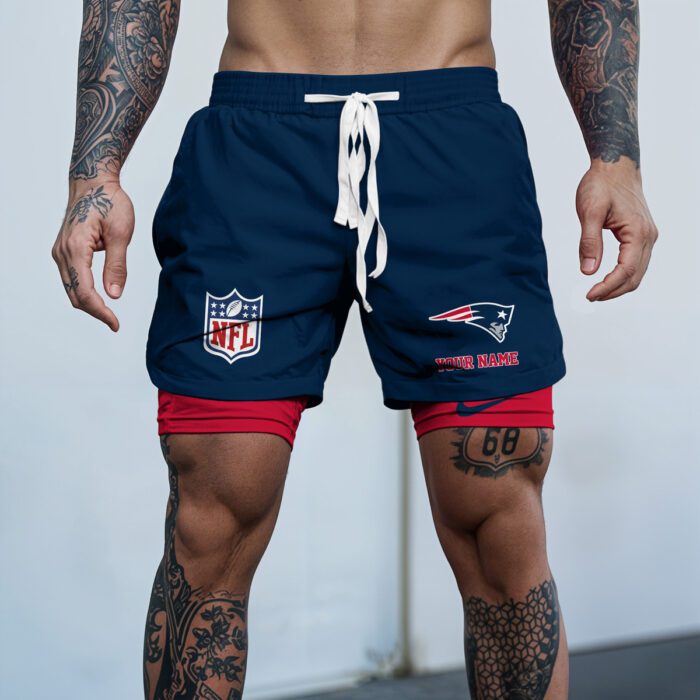 New England Patriots NFL Personalized Double Layer Shorts WDS1118