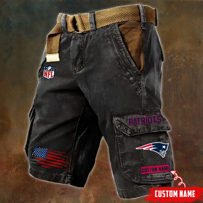 New England Patriots NFL Personalized Pocket Print Cargo Shorts V2 Perfect Gift For Fans MCS1122