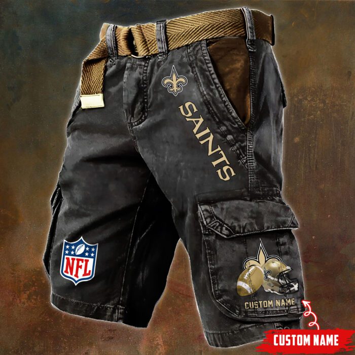 New Orleans Saints NFL Football Custom Name Pocket Print Cargo Shorts V2 Perfect Gift For Fans MCS1252