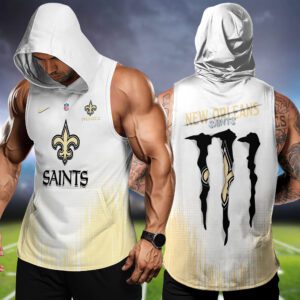 New Orleans Saints NFL Hoodie Tank Top Workout Outfit WHT1181