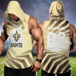New Orleans Saints NFL Hoodie Tank Top Workout Outfit WHT1214