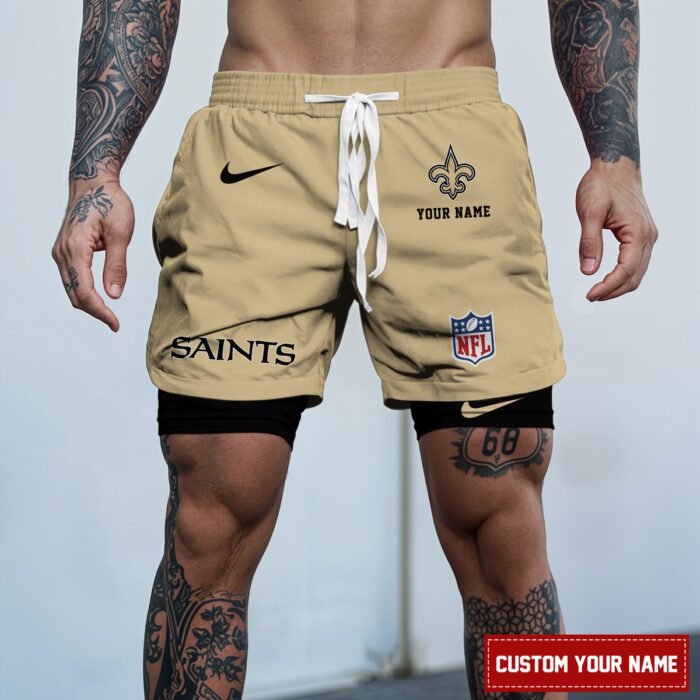 New Orleans Saints NFL Personalized Double Layer Shorts For Fans WDS1087