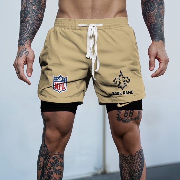 New Orleans Saints NFL Personalized Double Layer Shorts WDS1116