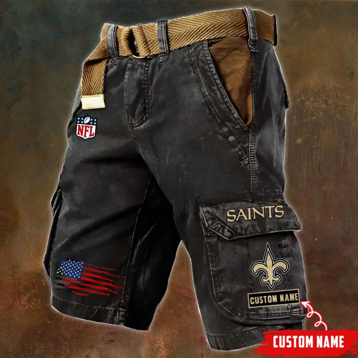 New Orleans Saints NFL Personalized Pocket Print Cargo Shorts V2 Perfect Gift For Fans MCS1125