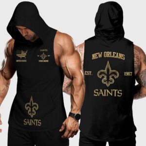 New Orleans Saints NFL Personalized Workout Hoodie Tank Tops WHT1245