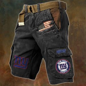 New York Giants NFL Patriotic Pocket Print Cargo Shorts V2 MCS1061