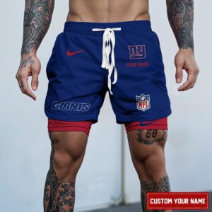 New York Giants NFL Personalized Double Layer Shorts For Fans WDS1090