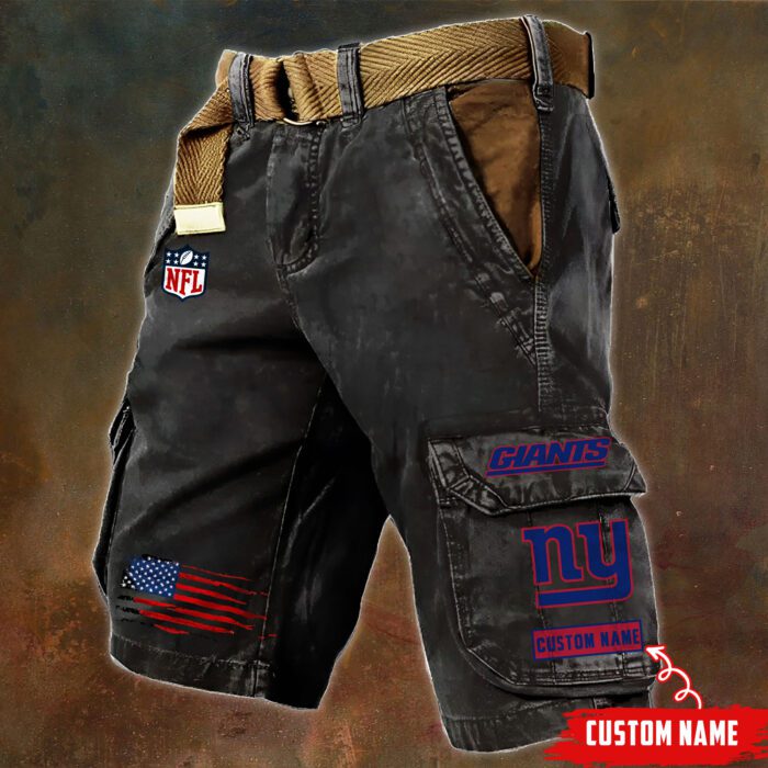 New York Giants NFL Personalized Pocket Print Cargo Shorts V2 Perfect Gift For Fans MCS1127