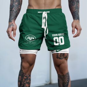 New York Jets NFL Double Layer Shorts Custom Your Name And Number WDS1056