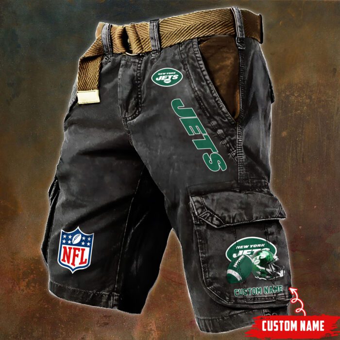 New York Jets NFL Football Custom Name Pocket Print Cargo Shorts V2 Perfect Gift For Fans MCS1253