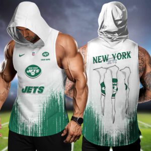 New York Jets NFL Hoodie Tank Top Workout Outfit WHT1182