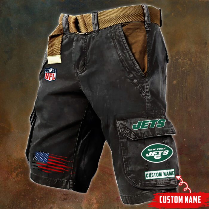 New York Jets NFL Personalized Pocket Print Cargo Shorts V2 Perfect Gift For Fans MCS1123