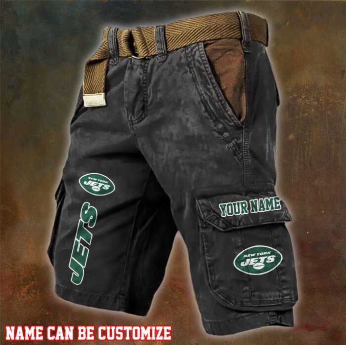 New York Jets NFL Pocket Print Cargo Shorts V2 Custom Name For Fans MCS1285