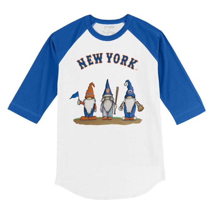 New York Mets Gnomes 3/4 Royal Blue Sleeve Raglan Shirt