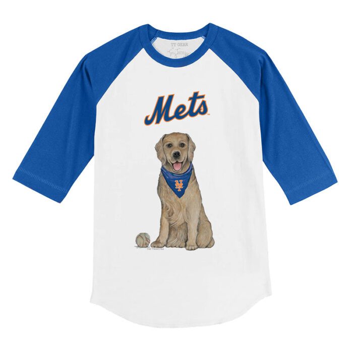 New York Mets Golden Retriever 3/4 Royal Blue Sleeve Raglan Shirt