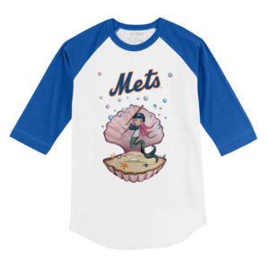New York Mets Mermaid 3/4 Royal Blue Sleeve Raglan Shirt