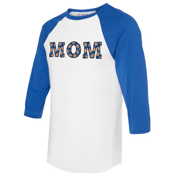 New York Mets Mom 3/4 Royal Blue Sleeve Raglan Shirt