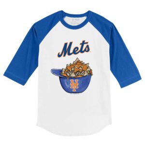 New York Mets Nacho Helmet 3/4 Royal Blue Sleeve Raglan Shirt