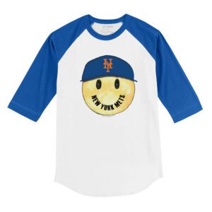 New York Mets Smiley 3/4 Royal Blue Sleeve Raglan Shirt