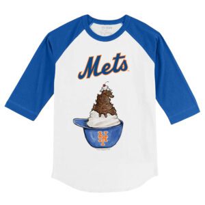 New York Mets Sundae Helmet 3/4 Royal Blue Sleeve Raglan Shirt