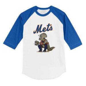 New York Mets Triceratops 3/4 Royal Blue Sleeve Raglan Shirt