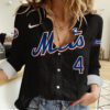 New York Mets Women Casual Shirt Linen Shirt GWS1061