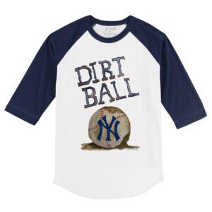 New York Yankees Dirt Ball 3/4 Navy Blue Sleeve Raglan Shirt