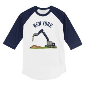 New York Yankees Excavator 3/4 Navy Blue Sleeve Raglan Shirt