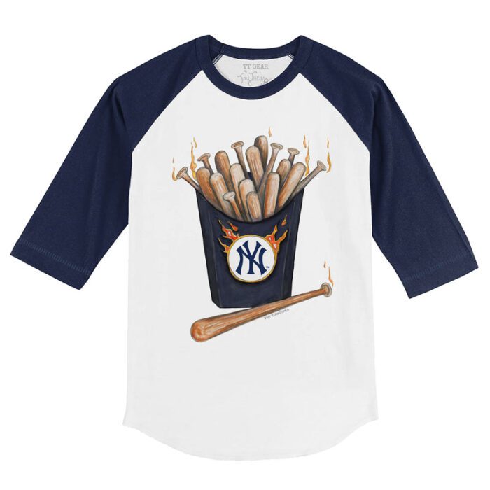 New York Yankees Hot Bats 3/4 Navy Blue Sleeve Raglan Shirt