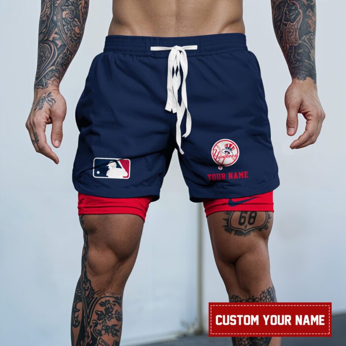 New York Yankees MLB Personalized Double Layer Shorts WDS1142